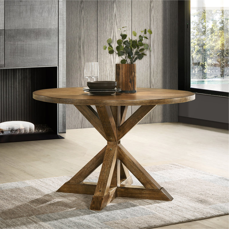 Table de salle à manger Windvale, H 31,5 po x l 47,25 po x P 47,25 po, Chêne brun