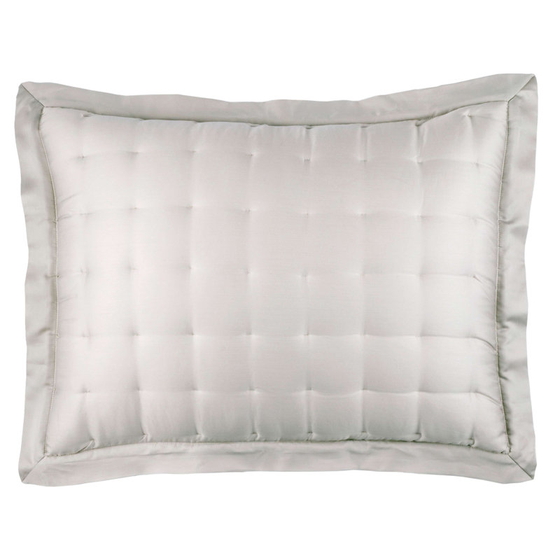 Silken Solid Puff Sham, Standard, Gray
