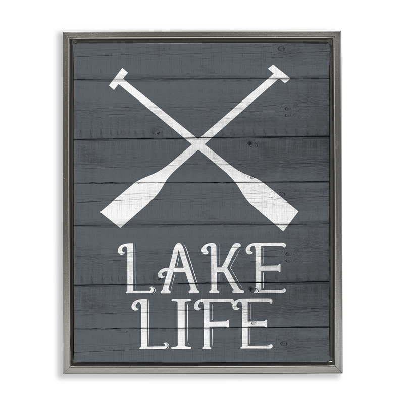 Art nautique sur toile, "Nautical Blue Lake Life Rustic Boat Oars" par Kim Allen, H 25 po x l 31 po