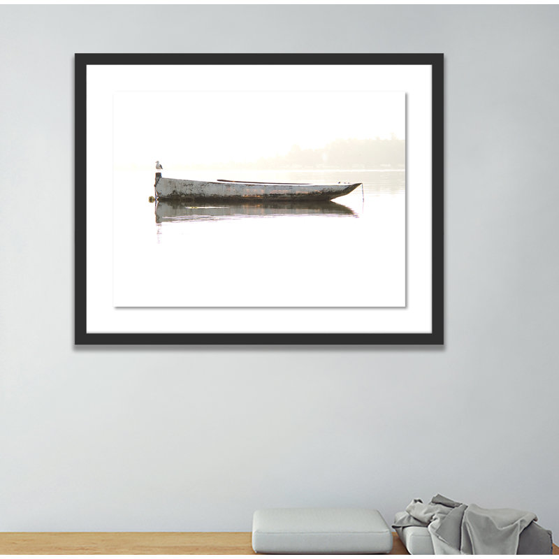 Oyster Skiff Print by Geoffrey Baris, Black, 46" H x 60" W x 2.5" D