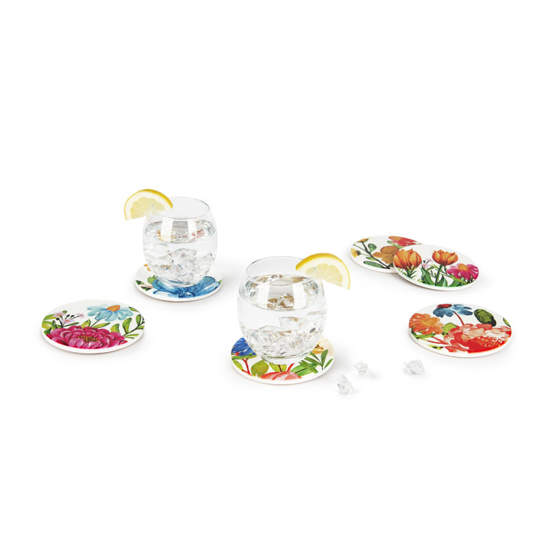 Blooming Round 6 Piece Coaster Set