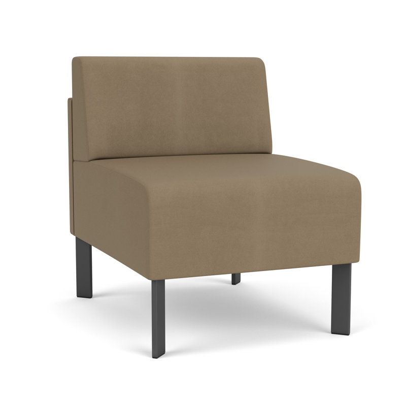 Chaise d'invité sans accoudoirs Luxe Lounge, Acier gris anthracite, Plot Line bleu marine
