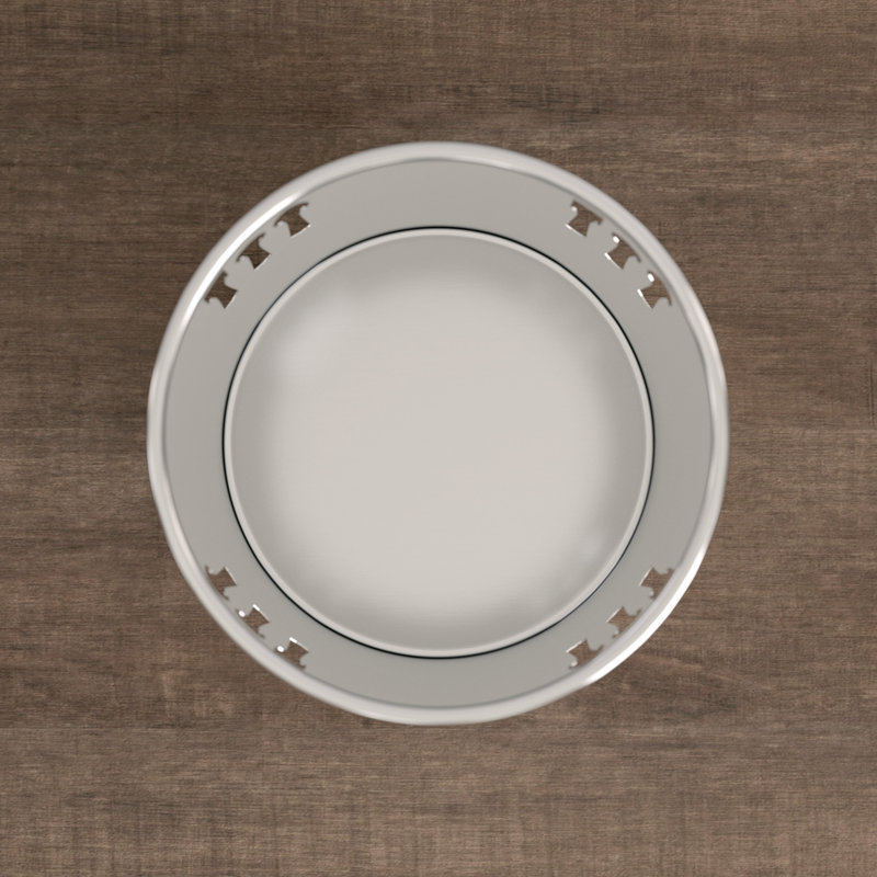 Stainless Steel Round Utensil Crock, Polished Lacquer