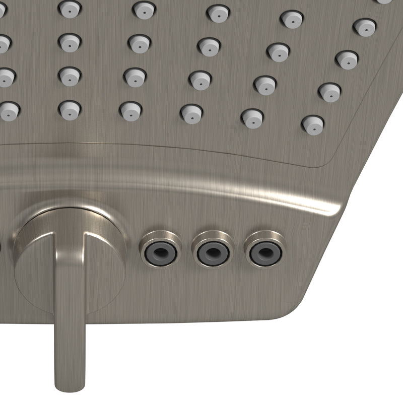 PowerShot 8-in Curved 3-Function Showerhead , Brushed Nickel