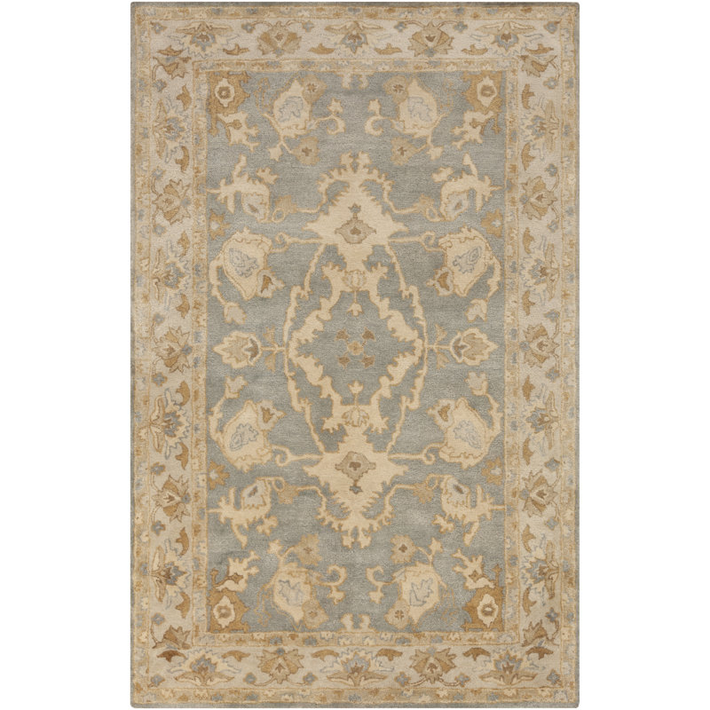 Tapis beige / doré en laine touffeté à la main Barkbridge, Rectangle 3'3" x 5'3"