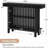 63-Inch Modern Black Home Bar Unit with 2-Tier Storage, Footrest, and Industrial Design for Versatile Use in Multiple Rooms