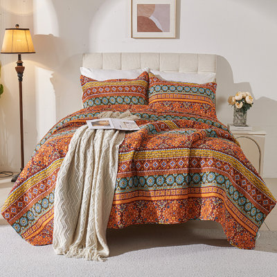  Ensemble de literie réversible 100% coton percale
