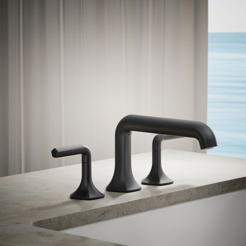 Occasion Deck-Mount Bath Spout With Straight Design, Matte Black