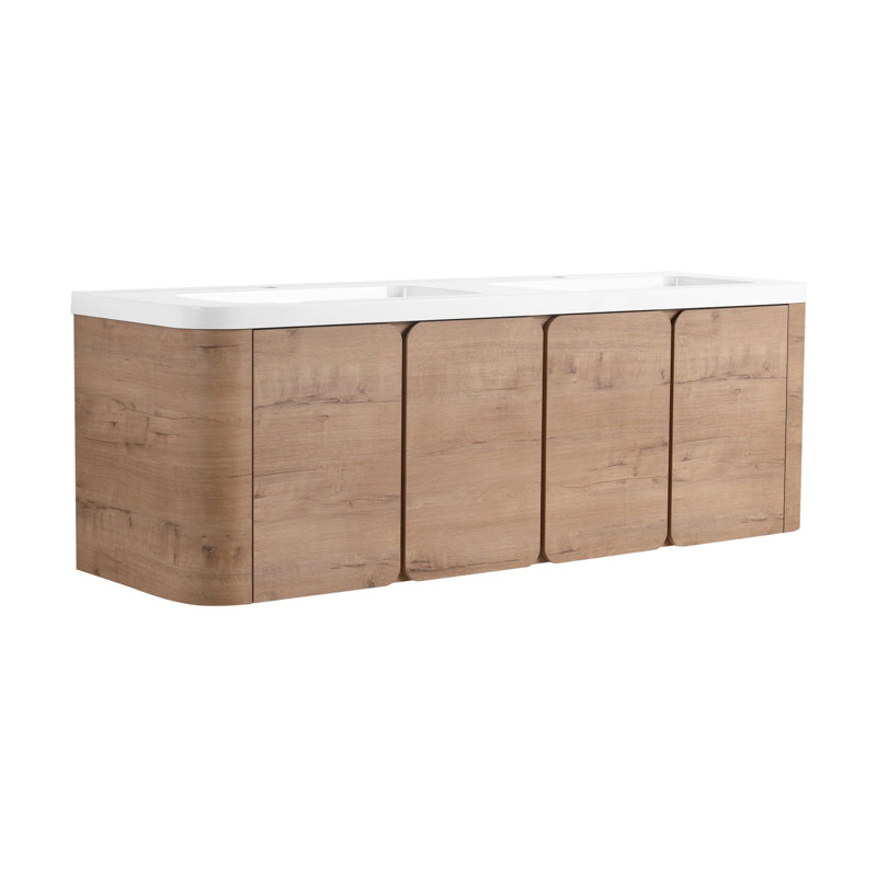 Meuble-lavabo double 60 po avec lavabo en résine
