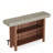 62.99 Inch Red Brown & Gray Cement Home Bar Unit for Living Room Entertainment