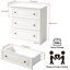 Commode 3 tiroirs l 29,5 po, commode à tiroirs, commode en bois pour le placard et le salon, blanc-1019450097