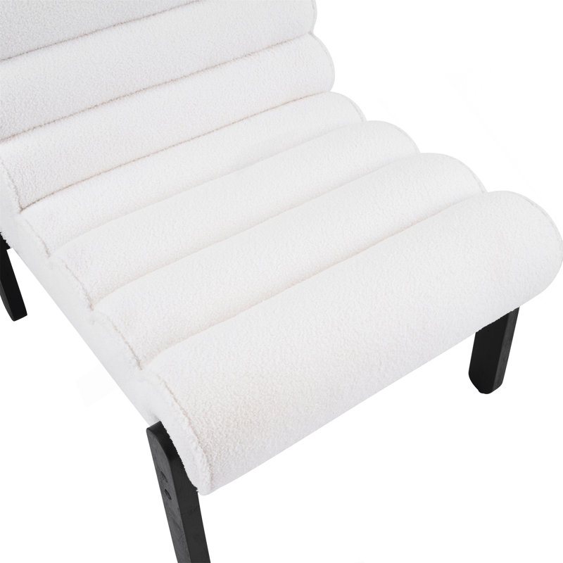 Chaise d'appoint rembourrée Fluffy, Polyester blanc