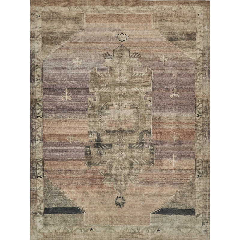 Estate handloomed PET Beige/Purple Area Rug, 10'X14'