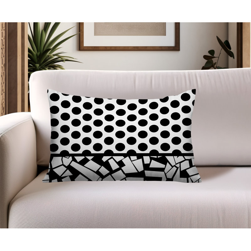 Oreiller rectangulaire réversible intérieur / extérieur Miva, Rectangulaire H 14 po x l 20 po, Noir
