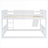 Compact Sleeper Platform Bed Full Over Full Bunk White-Toned Solid Wood with Ladder and Slide