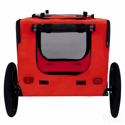 Pet Bike Trailer Dog Cart For Bicycle,Suitable For Small And Medium Pets, Easy Folding Cart Frame, Quick Release Wheel, Non-Slip Floor, Internal Leash