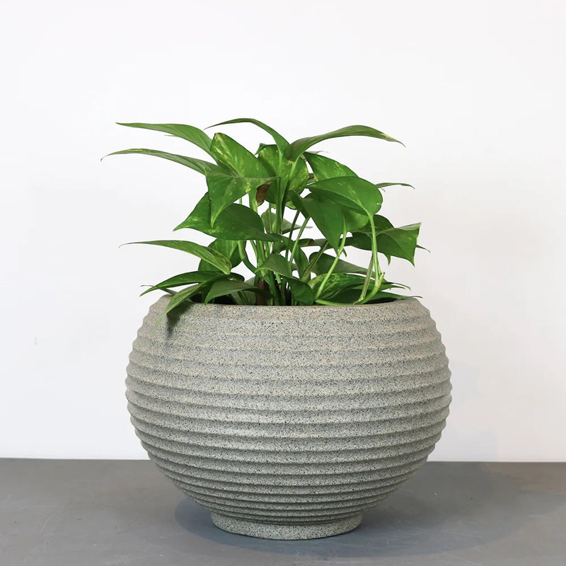 Josellyn ECOBO EcoFriendly Round Pot Planter, Heliconia Indoor Outdoor use, Four Season Use, 14.6" H x 18.9" W x 18.9" D