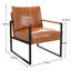 64cm Wide Modern Faux Leather Upholstered Accent Armchair with Metal Legs (Set of 2)