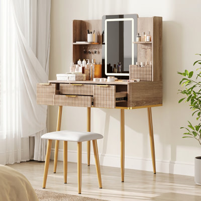 Ensemble de coiffeuse avec miroir Glam