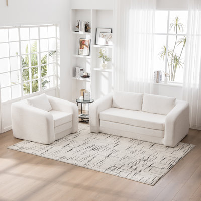 Canapé-lit multifonctionnel en chenille, canapés ivoire confortables pour n'importe quelle pièce