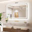 Miroir de salle de bain avant et arrière en verre trempé avec éclairage à DEL-1510691234