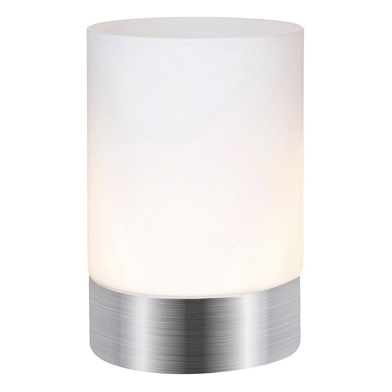 Christianna Small Touch Dimmable Table Lamp with Frosted Glass Shade, Silver
