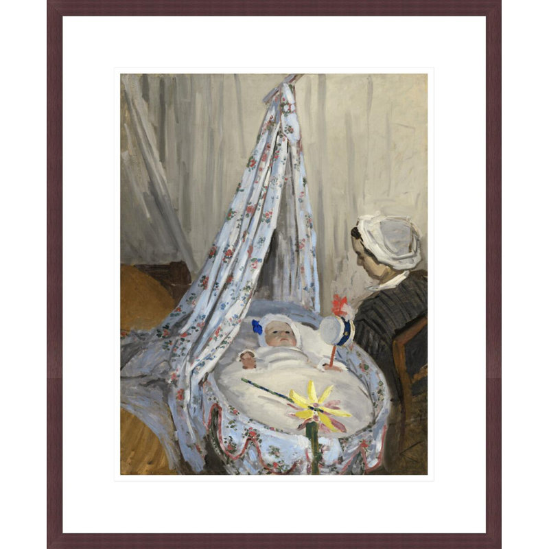 «The Cradle - Camille with the Artist's Son Jean» par Claude Monet, impression giclée encadrée, H 21,41 po x l 17,75 po
