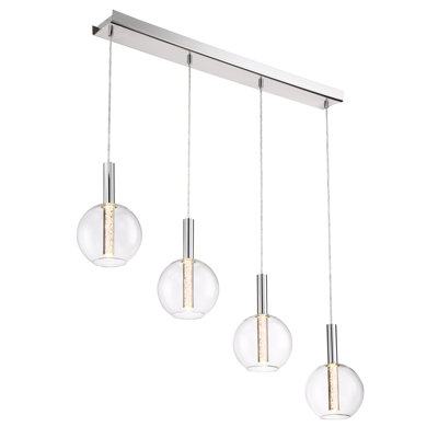 Luminaire suspendu sphère en grappe 4 lumières Masha