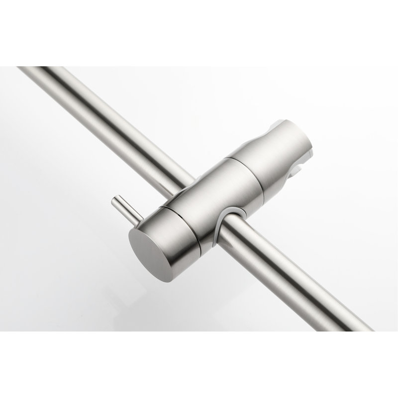 Handheld Shower With 28 - Inch Slide Bar And 59 Hose, Adjustable Height Feature, Brushed Nickel Stainless, Relaxing Experience Finish, Robust Stainless Steel Build, Multiple Spray Options