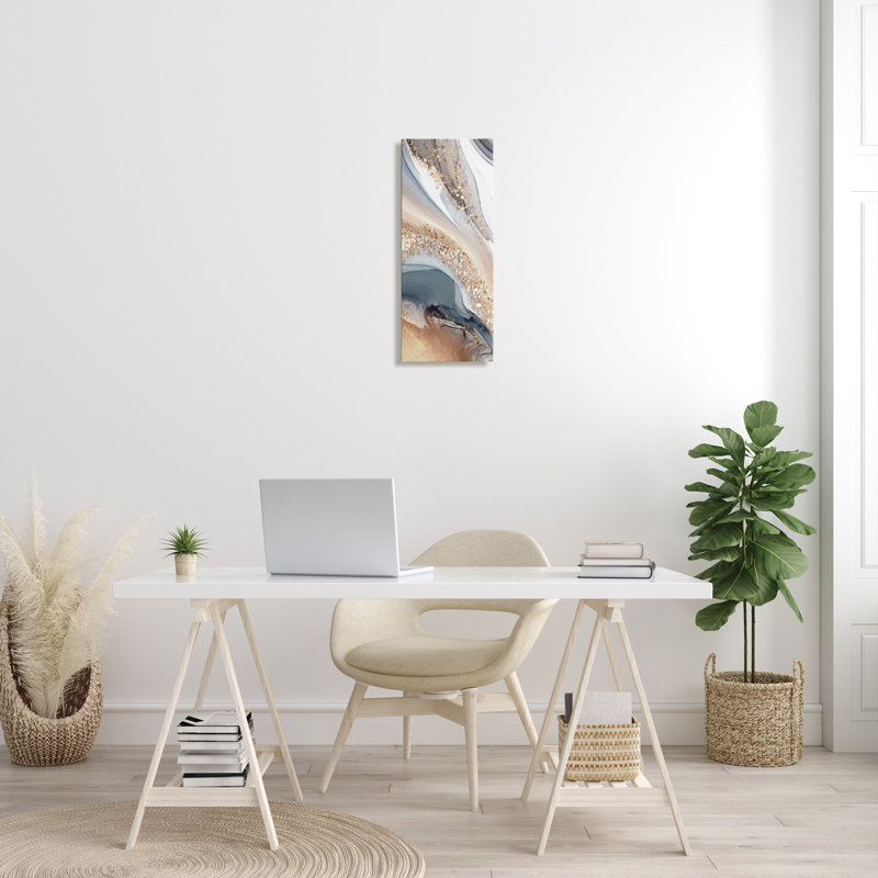 «Wrought Studio ™», art mural sur toile Glam & Grey Waves par Kim Allen, H 24 po x l 10 po x P 1,5 po