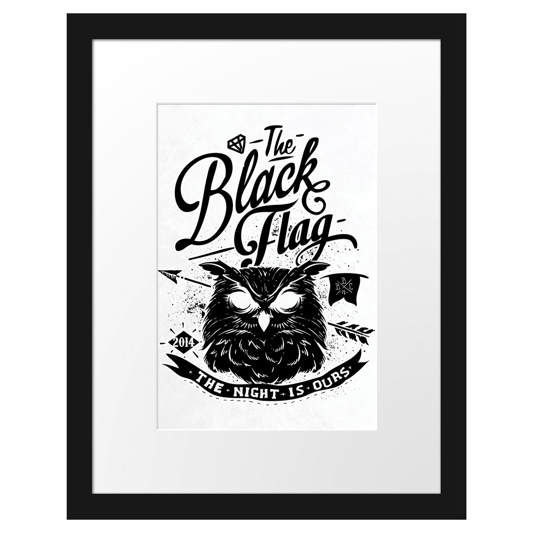 Gerahmtes Poster The Black Flag Owl Light