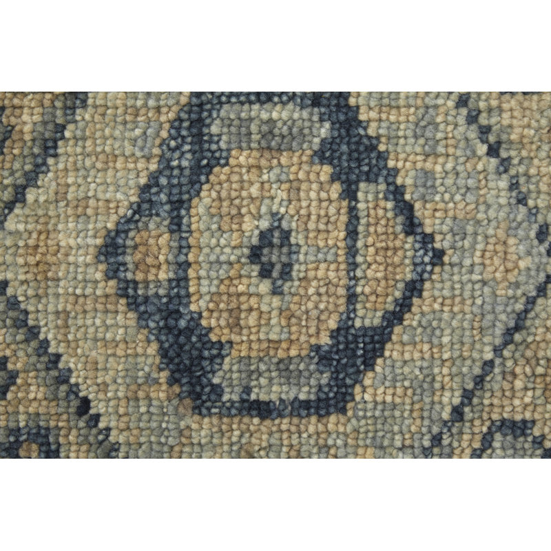 Nanayaw Hand Knotted Wool Geometric Area Rug, Runner 2'6" x 8'