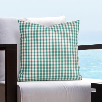 Checkered Outdoor Reversible Throw Pillow