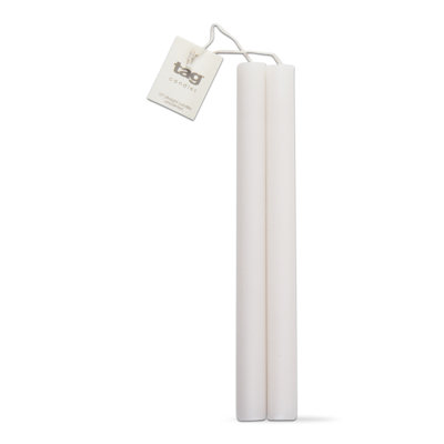 10in Set of 2 Straight Taper Paraffin Wax Candles Burn Time 10 Hours.