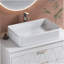 White Rectangular Ceramic Bathroom Vessel Sink With Drain Assembly