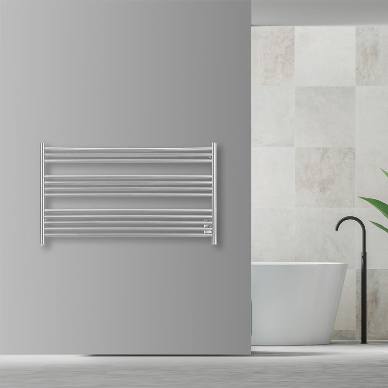Chauffe-serviettes électrique mural Amplia, Acier inoxydable brossé