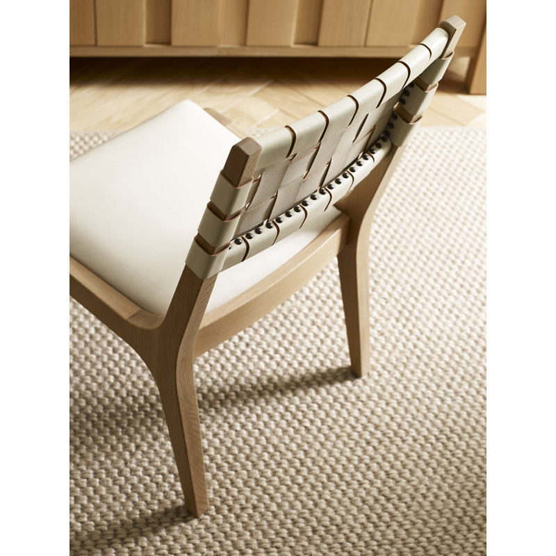 Portfolio120 Welland Leather Dining Chair, Mont Blanc Ivory, Natural
