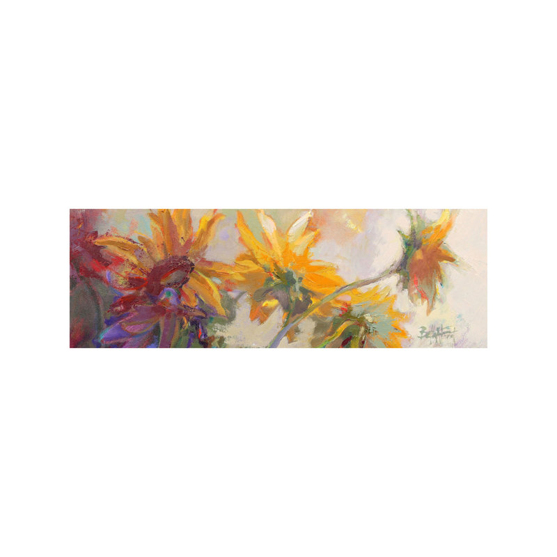 Three Long Blossoms by Beth A. Forst - Wrapped Canvas Panoramic Painting, 30.48 cm H x 91.44 cm W x 1.91 cm D