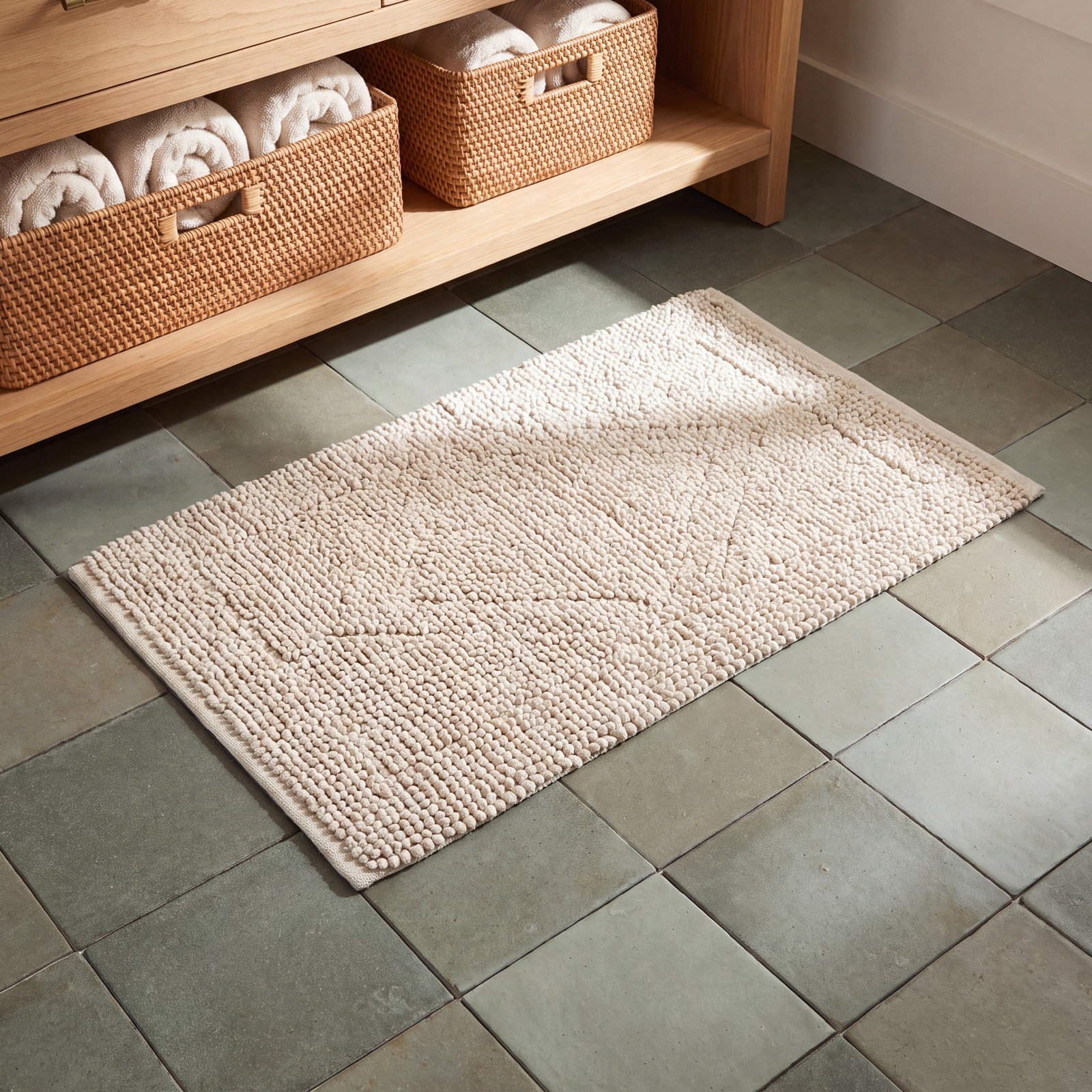 Celine 4" x 4" Porcelain Tile, Concrete Look, Sage, Matte