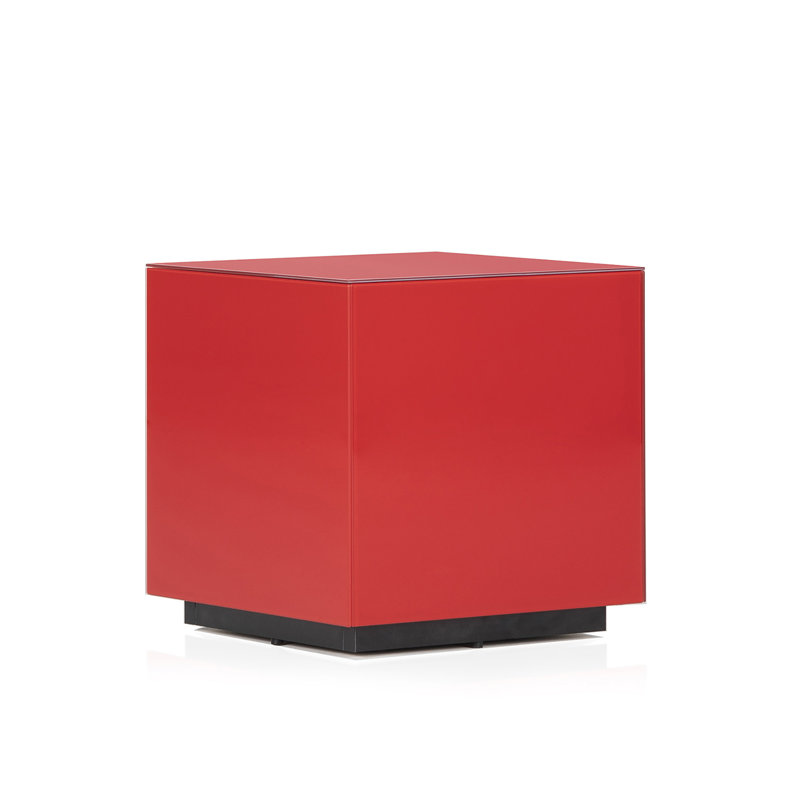 Mcmartin Glass Top End Table, Scarlet Red