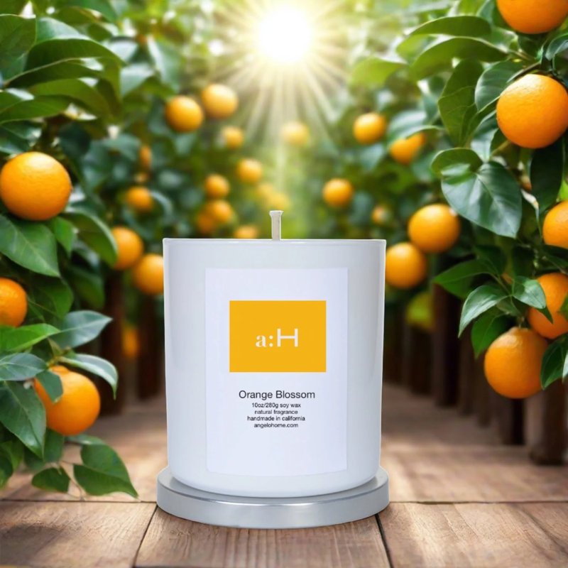 White Soy Orange Blossom Scented Jar Candle, 10 oz