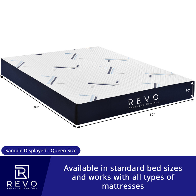 Matelas en mousse viscoélastique imprégnée de gel de 10 po Alwyn Home, Simple très long