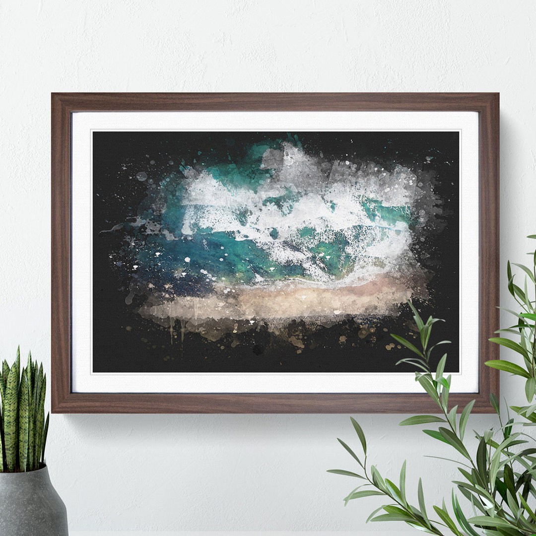 Beach in Keiss in Scotland Paint Splash - Picture Frame Graphic Art