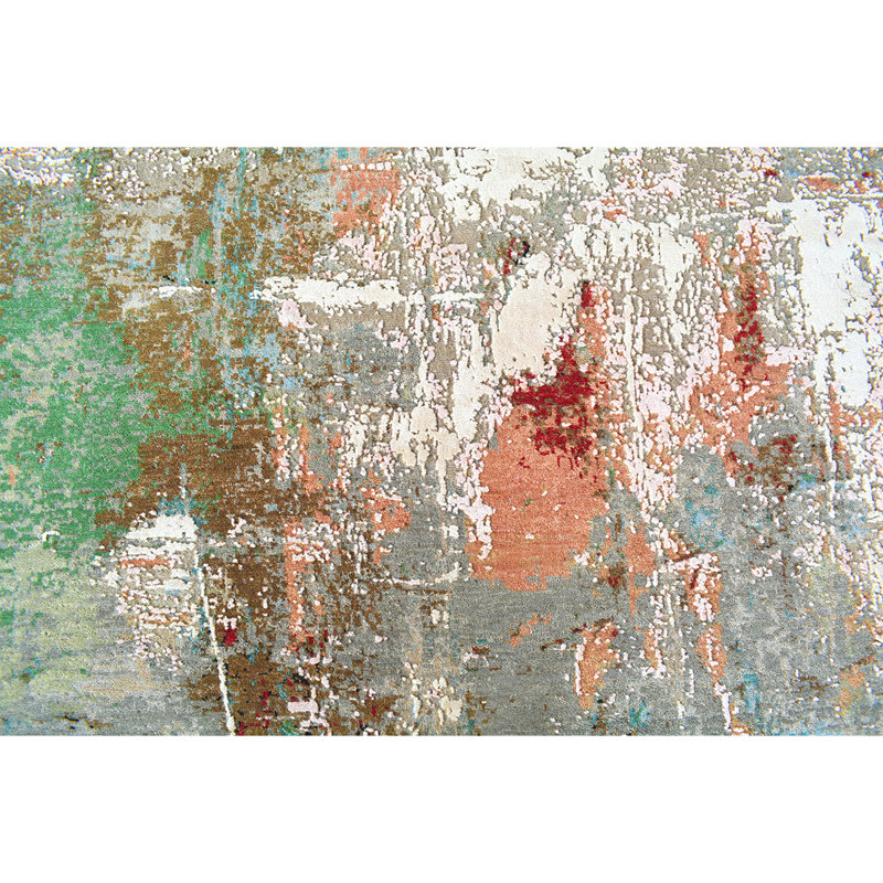 Hand Woven Silk and Wool Area Rug, Rectangle 8' x 10'