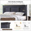 Lit plateforme Queen de style ferme avec tête de lit de 132 cm de haut, cadre de lit Queen en bois avec tiroirs de rangement et pied de lit de 51 cm de haut.-1557271097-1557271090
