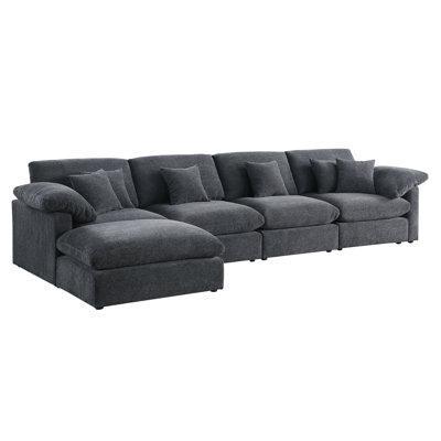 L-shaped Sofa With Movable Chaise & Storage