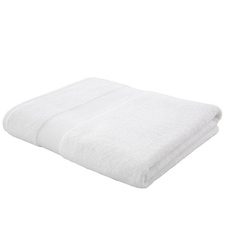 Silk Cotton Blend Towel, White