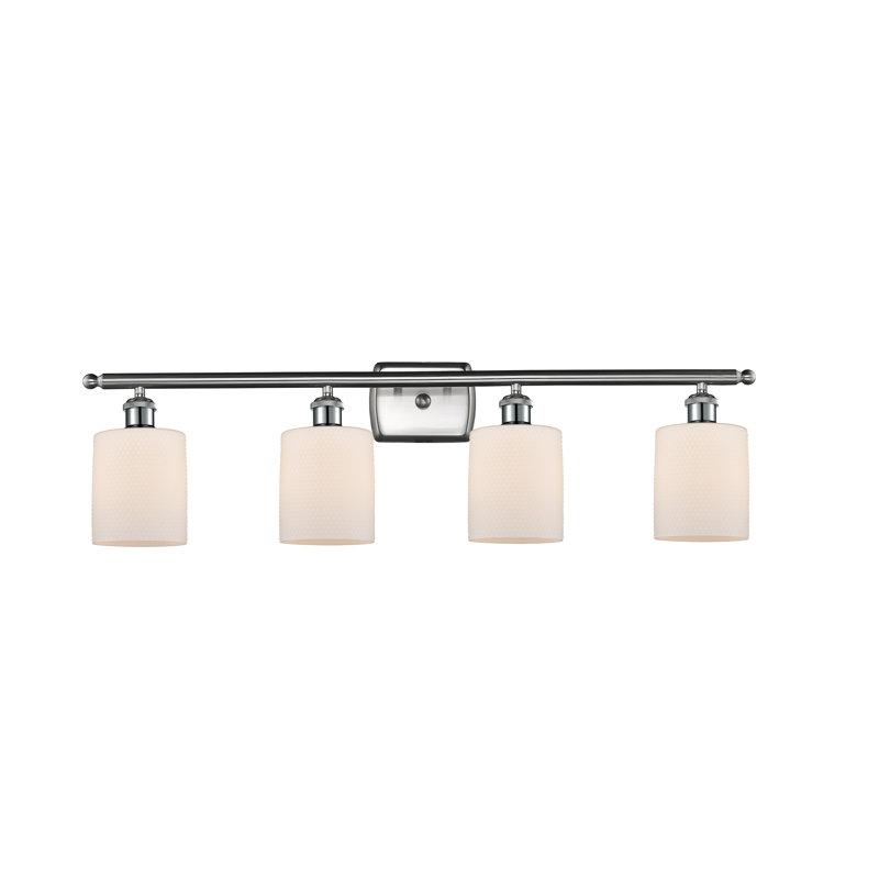 Éclairage de salle de bain à intensité variable 4 lumières Leilani, Ampoule DEL 6 watts Vinage, Nickel satiné brossé