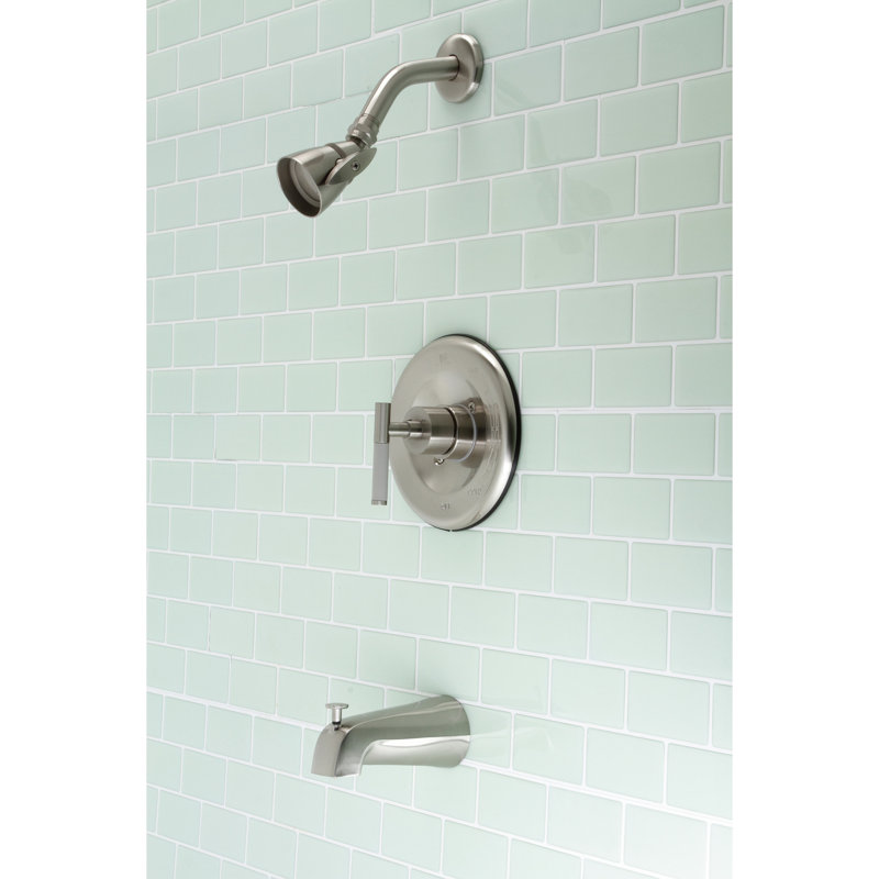 Kingston Brass Kaiser Single-Handle Pressure Balanced Tub and Shower Faucet, Brushed Nickel