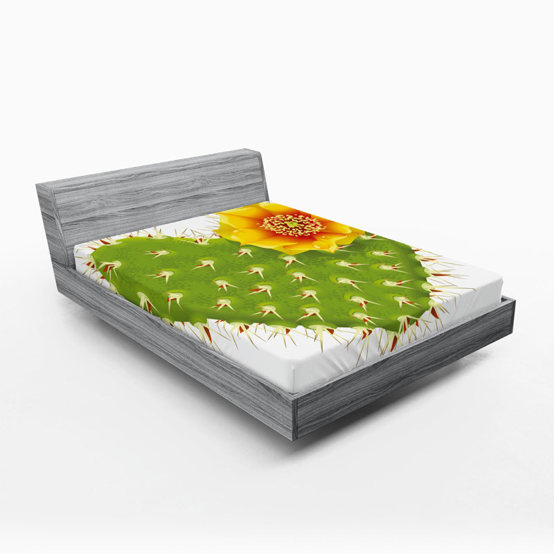 Drap-housse Ambesonne Cactus, Ensemble de draps pour lit très grand californien